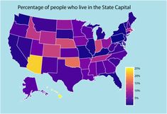 the percentage of people who live in the state