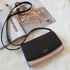 Nwt- Kate Spade Laurel Way Addison Crossbody Bag In Warm Vellum/Black. Two Tone Colors Snap Flap Closure Interior Zip And Slide Pocket 6 Credit Card Compartment Pint Mount Logo 4.7" H X 7.6" W X 1.7" D Imported Final Sale. No Return And/ Or Refund. Kate Spade Outfits Ideas, Elegant Pink Phone Bag For Travel, Elegant Pink Phone Bag With Removable Pouch, Compact Pink Leather Bag, Elegant Kate Spade Bag With Cell Phone Pocket, Kate Spade Clothes, Kate Spade Crossbody Purse, Bags Kate Spade, Pink Crossbody Bag