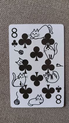 an image of playing cards with cats and dogs on them in black and white colors