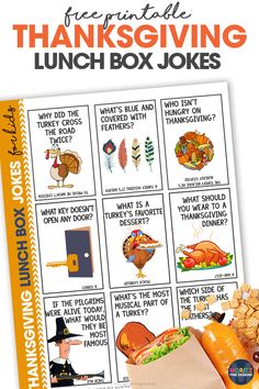 the thanksgiving lunch box jokes are great for kids to use in their classroom or at home