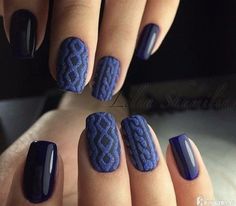 Sweater Nails, Best Nail Art Designs, Super Nails, Popular Nails, New Year's Nails, Xmas Nails, Manicure E Pedicure, Blue Nails, Nail Trends