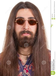 Long-haired Hippie Man Stock Photo - Image: 19487150 Man Stock Photo, Hippie Men, 1970s Men, Hippie Hair, Fresh Image, Long Hair Styles Men, Hippie Style, Round Sunglass Men