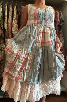 Nadir2016 Shabby Chic Clothing, Chic Clothing Style, Estilo Hippie, Altered Couture, Chic Clothing, Moda Vintage, House Dress, Boho Stil