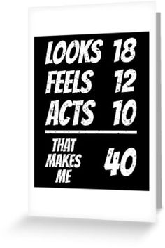 4" x 6" cards for every occasion. Digitally printed on heavyweight stock. Uncoated blank interior provides a superior writing surface. Comes with a kraft envelope. Additional sizes are available. that makes me 40, 40th birthday, 40th birthday gifts, gifts for 40th birthday, 40th birthday shirts, 40th birthday sayings, quotes for 40th birthday, 40th birthday quotes, 40th birthday gifts for women, 40th birthday ideas man, 40th birthday quotes funny, gifts for 40th birthday man, 40th birthday gifts 40th Birthday Card For Men, 40th Birthday Presents For Women, 30th Birthday Funny Quotes, Men’s 40th Bday Theme, Men 40th Birthday Ideas, 40 Birthday Ideas, 40th Birthday Ideas For Men Themes, Surprise 40th Birthday Ideas For Men, 40th Birthday Ideas For Women Themes