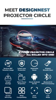 an advertisement for the projector circle