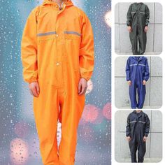 Description * Item Fabric:Polyurethane * Item Color:Orange/ Blue/ Black/ Green(As pictures show) * Item Condition:100% Brand New * Item Description:Women Men's Fashion Work Motorcycle Rain Suit Waterproof Raincoat Overalls * Package Contents:1*Jumpsuit(NO Accessories Included)   How to choose proper size? 1) Use similar garment to compare with the sizes 2) Choose larger sizes if your sizes are same as the flat measurement size chart   Notes: 1, The real color of the item may be slightly differen Mens Fashion Work, One Piece Man, Rain Suit, As Pictures, Men Fashion, Black Green, Color Orange, Picture Show, Red Leather Jacket