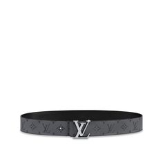 The lv initiales 40mm reversible belt offers two different looks courtesy of its double-sided design. A new take on the house's popular lv initiales, this version combines the monogram eclipse and the new monogram eclipse reverse patterns for a modern twist on an iconic style. Highly versatile, this piece fastens with a gleaming lv initials buckle for a sleek finish. Lv Logo, Street Fashion Men Streetwear, Iconic Style, Belt Size, Double Face, Men's Collection, Monogram Canvas