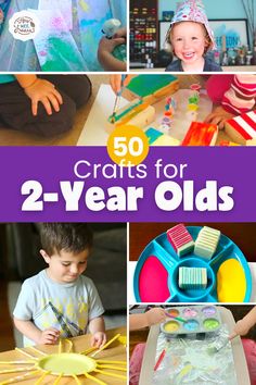 some crafts for two year olds with the title overlay