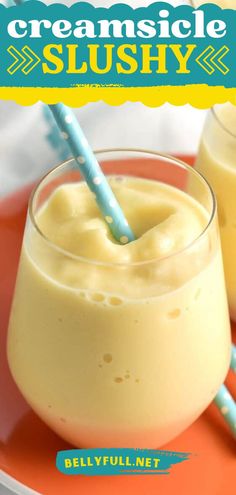 Creamsicle Slushy, spring, summer drinks Creamsicle Slushy, Slushy Drinks, Creamsicle Smoothie, Slushie Recipe, Smoothie Drink Recipes, Jello Shots, Alcohol Drink Recipes