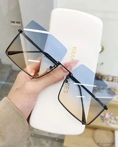 Lasaky - 1 Pair Retro Metal Half Frame Square Tinted Sunglasses Luxury Glasses, Sunglasses Women Aviators, نظارات شمسية, Stylish Glasses, Luxury Eyewear, Rimless Sunglasses, Fashion Lady, Metal Sunglasses, Tinted Sunglasses