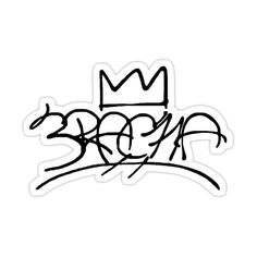 a black and white drawing of a crown