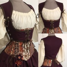 Fest Outfits, Old Fashion Dresses, Medieval Clothing, Fantasy Dress, Fantasy Clothing, Fantasy Fashion, Cosplay Outfits