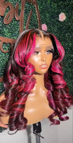 Dyed Wig Ideas, Wig Aesthetics, Lilbit Collections, Wig Mannequin, Short Locks, Rainbow Wig, Lace Fronts, Dyed Natural Hair, Straight Bob