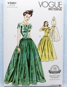 a woman's dress pattern from the 1950's