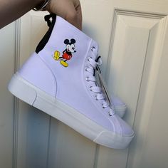 Brand New Never Been Worn Mickey Mouse Shoes, Shoes Color, White Silver, Womens Shoes Sneakers, Shoes Sneakers, Color White, Size 7, Zara, Womens Sizes