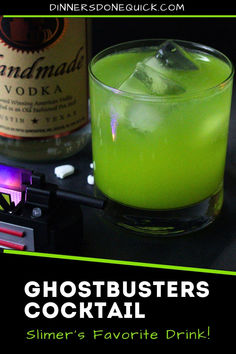 the ghostbuster's cocktail is ready to be eaten