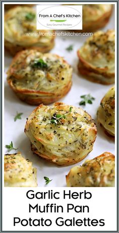 garlic herb muffins with potatoes and parsley