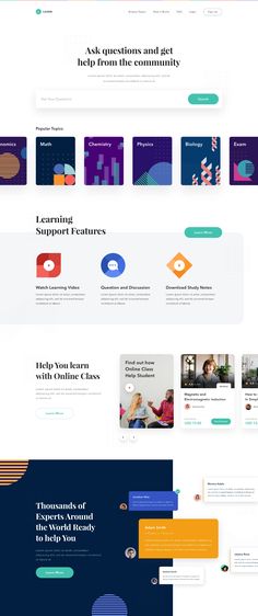 the landing page for this website is designed to look like it has many different colors and shapes