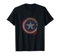 the captain's shield with paint splattered on it t - shirt for men