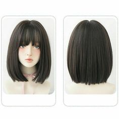 Headgear Fashion, Air Bangs, Short Straight Bob, Korean Short Hair, Hair Style Korea, Long Hair Wigs, Asian Short Hair, Fashion Wigs, Straight Bob