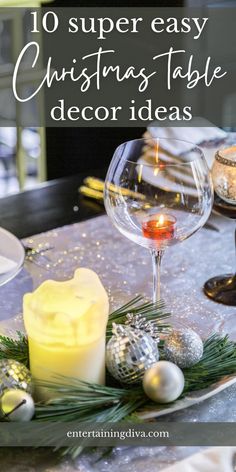 10 Super Easy Christmas Table Decor Ideas | Christmas Party Ideas Xmas Table Decorations Ideas, Elegant Christmas Table Decor, Simple Christmas Table Decorations, Table Setting Decor Ideas