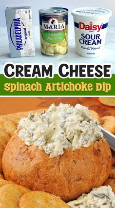 cream cheese spinach artichoke dip is an easy appetizer for any occasion