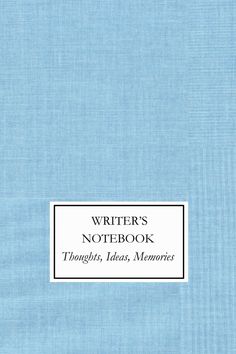 a blue book cover with the words writer's notebook on it