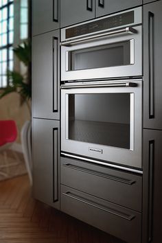 an oven built into the wall in a kitchen