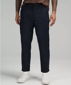 Lululemon Mens Relaxed Tapered Trouser True Navy Size 32”. Condition is New with tags. Shipped with USPS First Class. Men Minimalist Fashion, Lululemon Dress, Spring Summer 23, Trouser Design, Twill Trousers, Lululemon Pants, Mens Lululemon, Lululemon Men, Mens Dress Pants