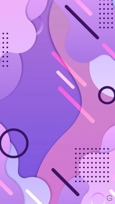 an abstract purple and pink background with circles, dots and lines on the bottom right corner