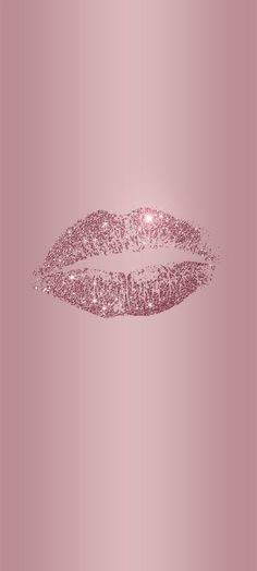 a pink lipstick with glitter on it's lips and the word love is in the middle