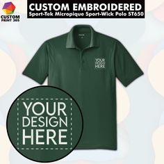 "Custom Embroidered Personalized Polo Shirt, Business Casual Dri-Fit Polo T Shirt, Embroidery Company Name Logo Custom embroidered logo moisture-wicking polo shirts are high-quality shirts that are designed to keep you cool and dry in warm weather. They feature a breathable and moisture-wicking fabric that pulls sweat away from your skin and evaporates it quickly, keeping you comfortable and dry throughout the day. With a classic polo shirt design and durable embroidery, these shirts are a great Fitted Cotton T-shirt With Custom Embroidery, Fitted Short Sleeve Tops With Custom Embroidery, Fitted Tops With Custom Embroidery And Short Sleeves, Green Short Sleeve T-shirt With Custom Embroidery, Fitted Short Sleeve Shirt With Embroidered Logo, Fitted Embroidered Short Sleeve Polo Shirt, Fitted Short-sleeve Shirt With Embroidered Logo, Polo Shirt Logo, Text Artwork