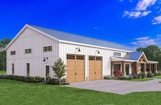 Barn Plan: 2,046 Square Feet, 3 Bedrooms, 3 Bathrooms - 009-00385 Pole Barn Houses, Barn Houses, House Plans 3 Bedroom, Barndominium Floor Plans, 3 Bedroom House, Pole Barn Homes