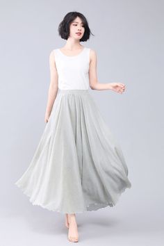 Elastic waist swing casual long plus size skirt, perfect for a comfy and stylish look. ☁️ 

SKU 3559 
Link in bio 

#CasualStyle #Fashionista #OOTD #SwingSkirt #Xiaolizihandmade Non-stretch Gathered Skirt For Summer, Non-stretch Summer Gathered Skirt, Flowy Maxi Skirt With Elastic Waistband For Summer, Spring Tiered Skirt With Wide Waistband, Flowy Rayon Skirt For Spring, Spring Rayon Skirt, Relaxed Rayon Summer Skirt, Summer Rayon Skirt With Relaxed Fit, Summer Rayon Relaxed Skirt