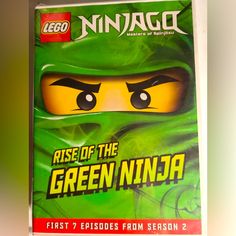 the dvd cover for lego ninja rise of the green ninja, which is on display