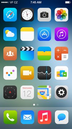 the home screen of an iphone with various app icons on it, including different colors and sizes