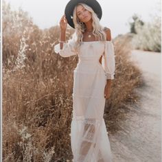 Stylish Off Shoulder Open Back Gorgeous Fit! New! Didn’t Come With Tags, Came In Bag But Never Worn. Bohemian Lace Maxi Dress For Day Out, Boho Lace Dress, Vici Dress, Boho Lace, Out Back, Above Knee, Open Back, Puff Sleeve, Lace Dress