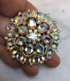 Iridescent Brooch Jewelry For Gifts, Iridescent Brooch Jewelry Gift, Iridescent Brooch Jewelry For Party, Black Opal Engagement Ring, Vintage Jewelry Antique, Vintage Rhinestone Jewelry, Jewelry Board, Trifari Jewelry, Vintage Trifari