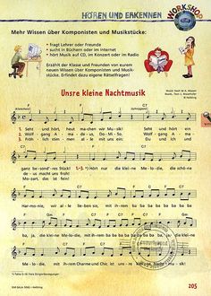 an old sheet music with german words and pictures on the front, along with other musical notes