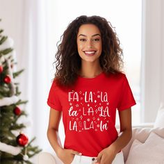 "Looking for a fun and festive Christmas shirt? Look no further than Fa La La La Christmas T-Shirts! This tee is perfect for any holiday party or get-together. It features a catchy song and colorful graphics that will make you stand out from the crowd. Plus, it's made from soft cotton fabric that is sure to keep you comfortable all day long. So don't wait any longer, order your Fa La La La Christmas T-Shirt today! Welcome to the cozy corner of creativity! Our store is pleased to introduce our collection of quality t-shirts, sweatshirts, and hoodies that blend comfort, style, and self-expression. Embrace the warmth of our garments and let your unique personality shine through!  🎨 From trendy and chic to quirky and fun, our designs cater to all tastes and moods, making it easy to find the p La Christmas, Boho Shirt, Funny Xmas, Xmas Shirts, Boho Shirts, Social Media Channels, Tshirt Mockup, Shirt Mockup, Christmas T Shirt