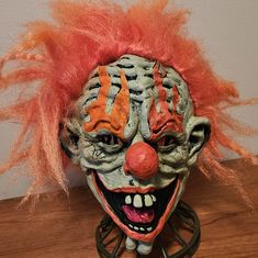 Halloween Scary Clown Pull On Mask. New! Smoke-Free Home. Scary Clown Mask, Clown Mask, Scary Clown, Scary Clowns, Halloween Scary, Orange Grey, Scary Halloween, New Color, Mask