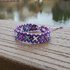 This bracelet is about 8.5 inches, handmade and perfect for any occasion! Purple Bohemian Braided Friendship Bracelets, Bohemian Purple Braided Friendship Bracelets, Purple Bohemian Braided Friendship Bracelet, Bohemian Purple Braided Friendship Bracelet, Rope Bracelet, Embroidered Friendship Bracelet, Friendship Bracelets, Pattern