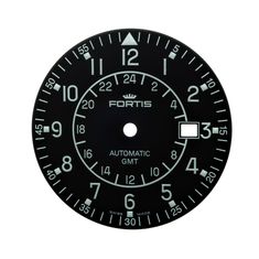 a black clock with white numbers on it