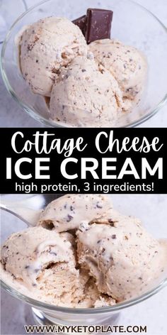 Learn how to make this super creamy cottage cheese ice cream with just 3 ingredients! We blend cottage cheese until it's really smooth, add sweetener, and blend chocolate chips right in. It's a fun and delicious high-protein ice cream, perfect for hot summer days. Cottage Cheese Date Ice Cream, Jar Of Lemons Cottage Cheese Ice Cream, Ww Cottage Cheese Ice Cream, Thm Ice Cream Recipes, Keto Protein Ice Cream, Cottage Cheese Salted Caramel Ice Cream, Keto Ice Cream With Cottage Cheese, Diet Ice Cream Recipes, Frozen Cottage Cheese Ice Cream