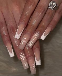 Long Acrylic Nail Designs, Winter Nails Acrylic, Soft Nails, Long Square Acrylic Nails, Unique Acrylic Nails, Bling Acrylic Nails, Pink Acrylic Nails, Xmas Nails, December 13