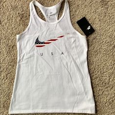 Nike Girls Tank Top Ar4060-100 Pit To Pit: S 13’ M 14’ L 15.5’ Xl 16.5’ Nike Racerback Tops For Spring, Nike White Tops For Summer, Nike Casual Racerback Top, Casual White Racerback Top, White Casual Nike Tank Top, Casual White Nike Tank Top, White Nike Racerback Top, White Nike Tops For Spring, White Racerback T-shirt For Summer