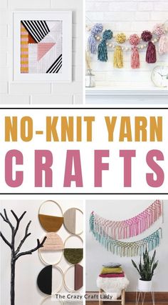 no - knit yarn crafts with text overlay