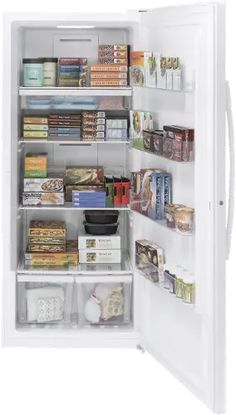 an open refrigerator filled with lots of food