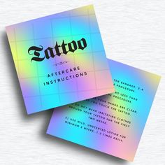 Bold Unicorn Rainbow Tattoo Aftercare Instructions Square Business Card Rainbow Tattoo, Rainbow Tattoos, Female Tattoos, Women Tattoos, Hand Tattoos For Women, Leg Tattoos Women