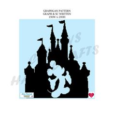 the silhouette of a mickey mouse in front of a castle